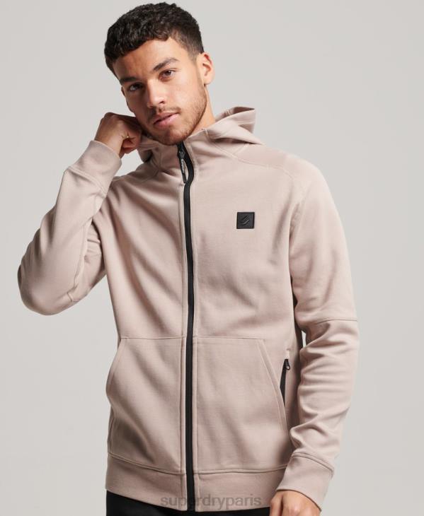 Superdry Hommes sweat à capuche zippé code tech D64Z81 vêtements gris clair