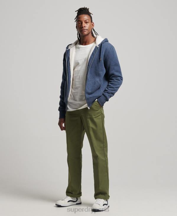 Superdry Hommes sweat à capuche zippé doublé borg essential D64Z499 vêtements marine