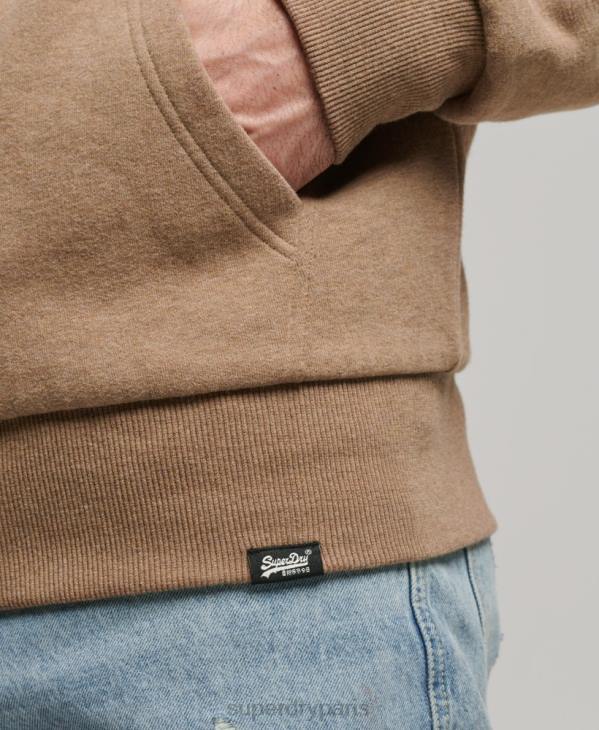 Superdry Hommes sweat à capuche zippé doublé borg essential D64Z538 vêtements brun