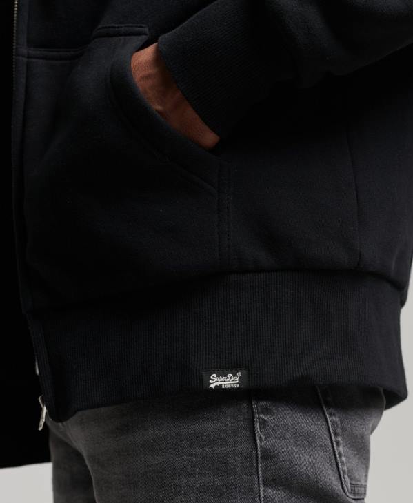 Superdry Hommes sweat à capuche zippé doublé borg essential D64Z639 vêtements noir