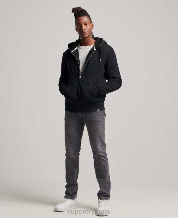 Superdry Hommes sweat à capuche zippé doublé borg essential D64Z639 vêtements noir