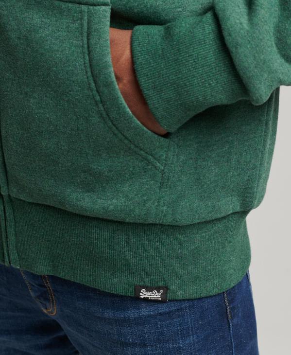 Superdry Hommes sweat à capuche zippé doublé borg essential D64Z679 vêtements vert
