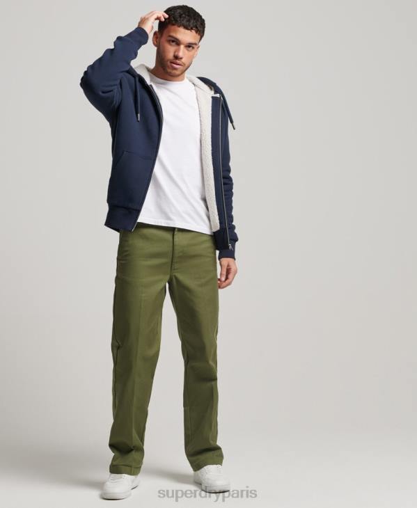 Superdry Hommes sweat à capuche zippé doublé borg essential D64Z797 vêtements marine