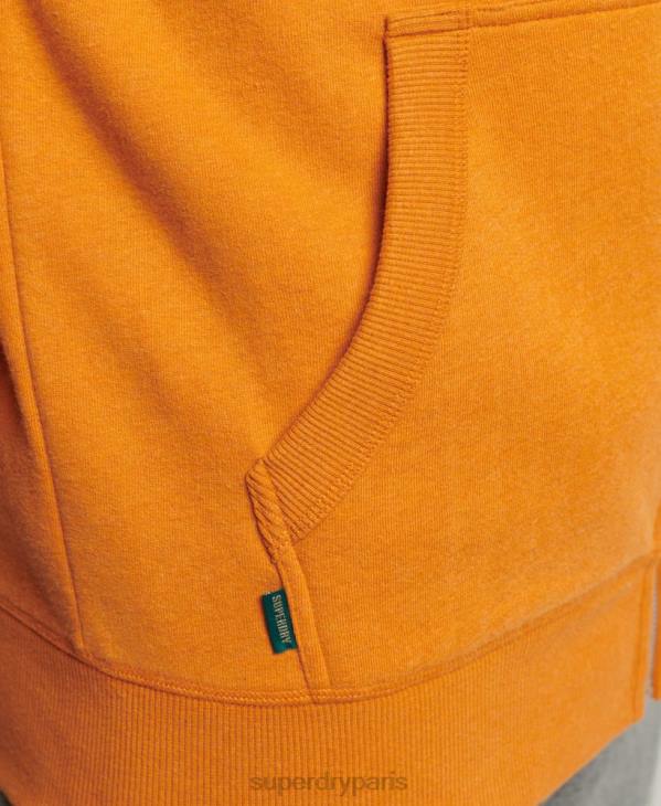 Superdry Hommes sweat à capuche zippé en coton bio à logo vintage D64Z624 vêtements jaune