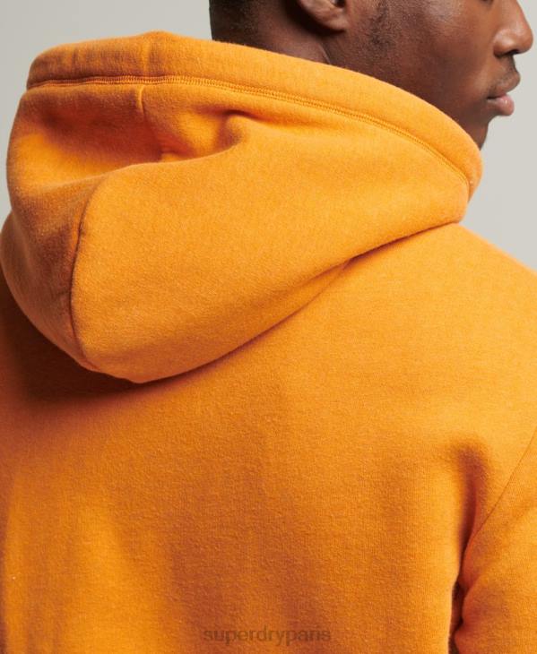 Superdry Hommes sweat à capuche zippé en coton bio à logo vintage D64Z624 vêtements jaune