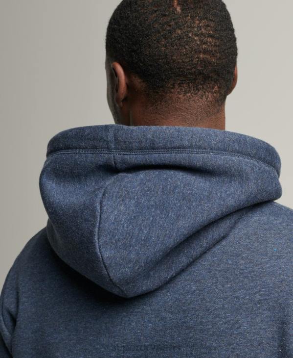Superdry Hommes sweat à capuche zippé en coton bio à logo vintage D64Z669 vêtements marine