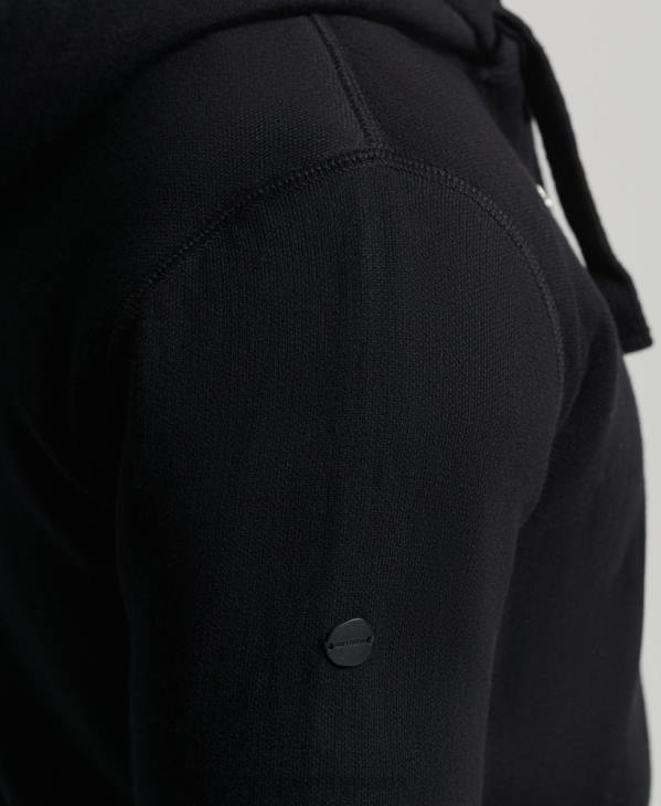 Superdry Hommes sweat à capuche zippé essentiel en coton bio D64Z5262 vêtements noir
