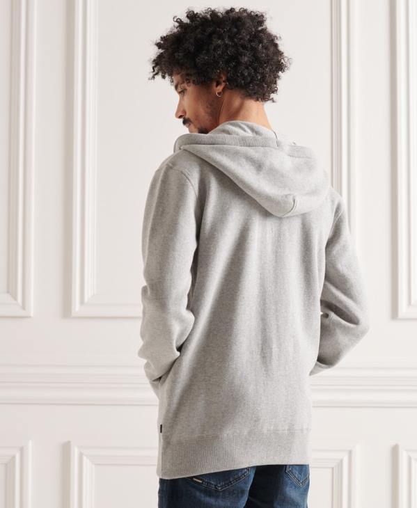 Superdry Hommes sweat à capuche zippé essentiel en coton bio D64Z5299 vêtements gris clair