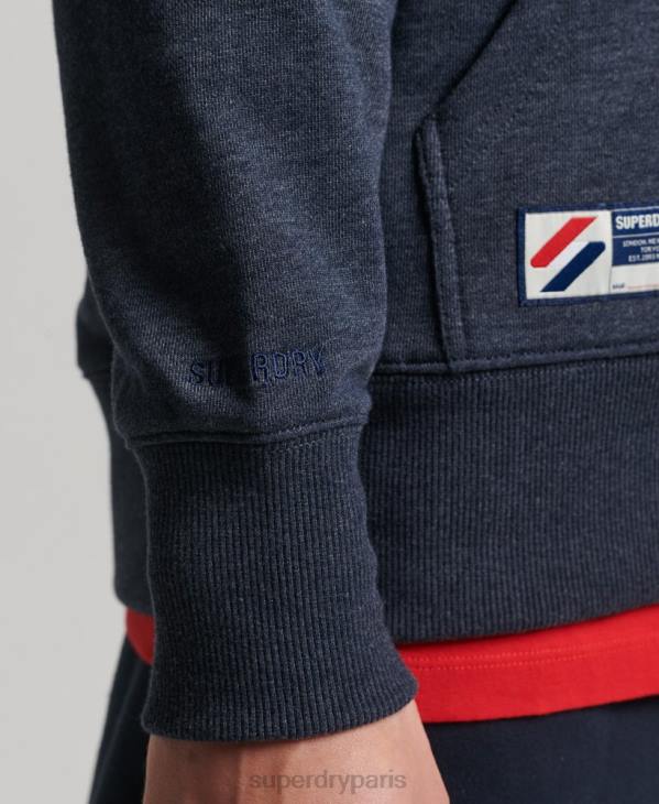 Superdry Hommes sweat à capuche zippé essentiel en coton biologique D64Z5190 vêtements marine