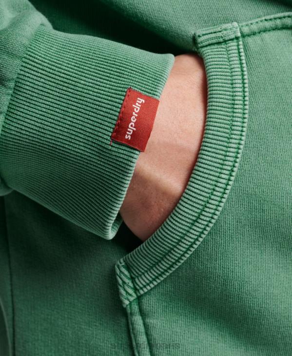 Superdry Hommes sweat à capuche zippé fluo à logo vintage D64Z462 vêtements vert