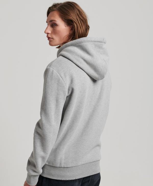 Superdry Hommes sweat à capuche zippé fluo à logo vintage D64Z489 vêtements gris