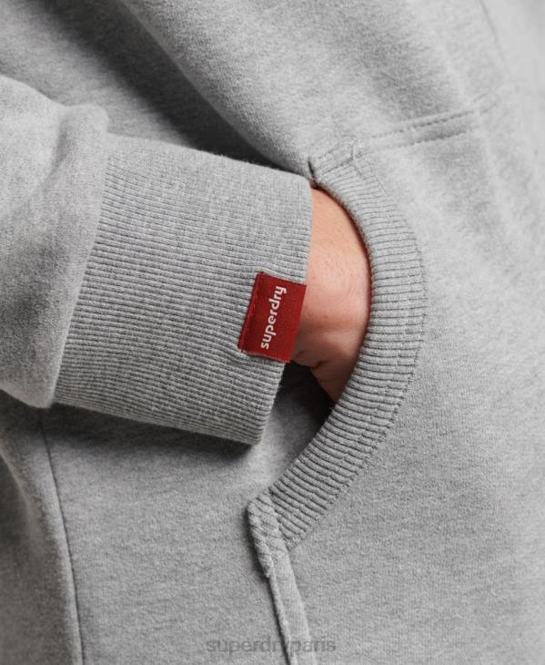 Superdry Hommes sweat à capuche zippé fluo à logo vintage D64Z489 vêtements gris