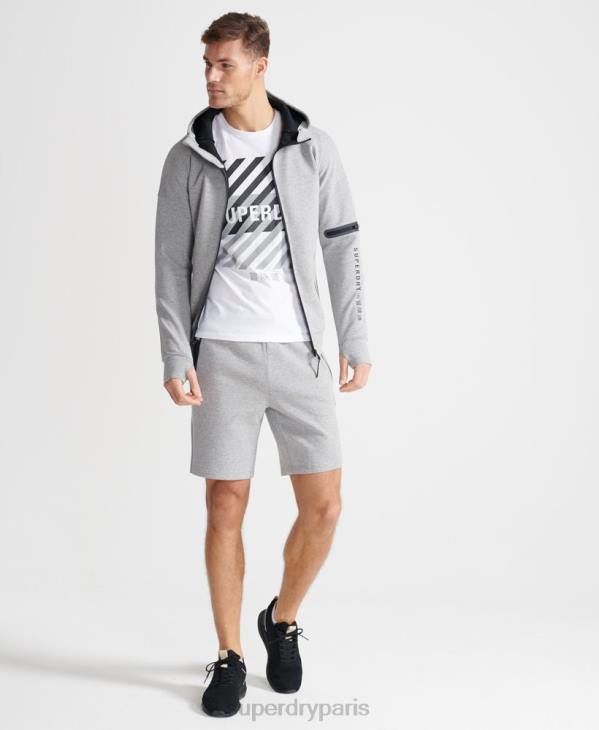 Superdry Hommes sweat à capuche zippé gymtech D64Z5176 vêtements gris