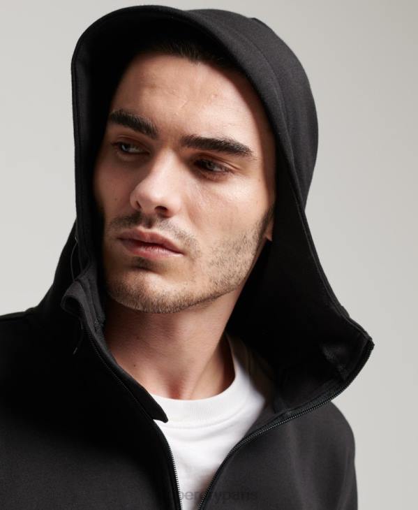 Superdry Hommes sweat à capuche zippé gymtech D64Z562 vêtements noir
