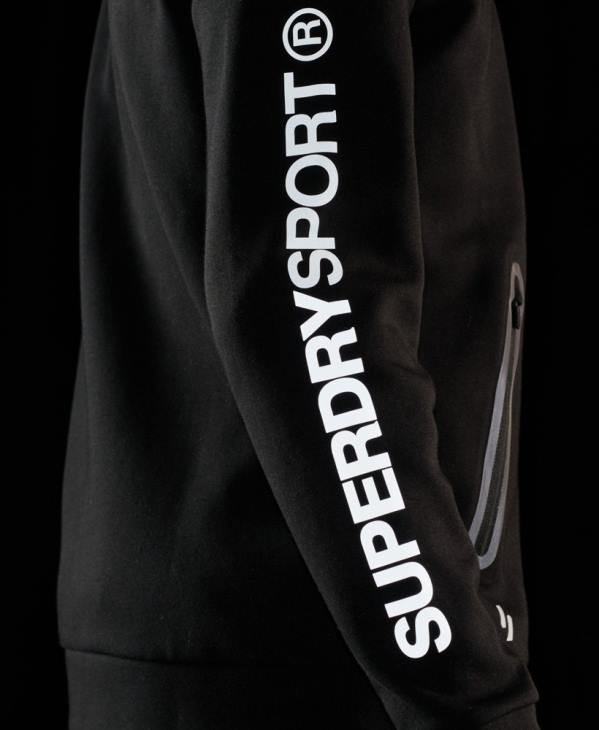 Superdry Hommes sweat à capuche zippé gymtech D64Z562 vêtements noir