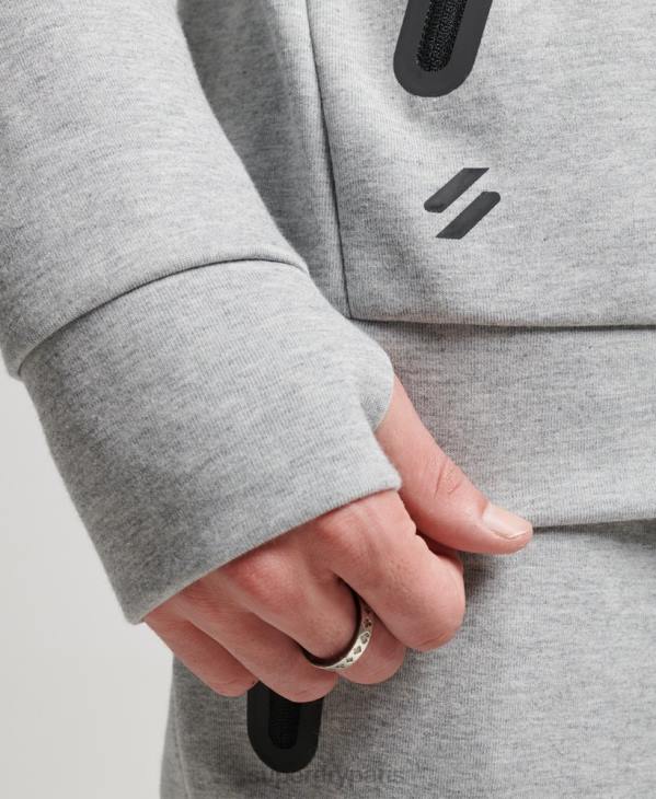 Superdry Hommes sweat à capuche zippé gymtech D64Z677 vêtements gris