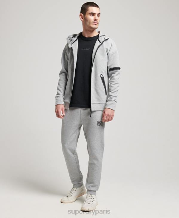 Superdry Hommes sweat à capuche zippé gymtech D64Z677 vêtements gris