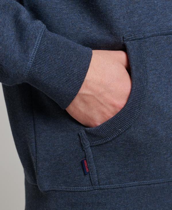 Superdry Hommes sweat à capuche zippé à logo brodé D64Z459 vêtements marine