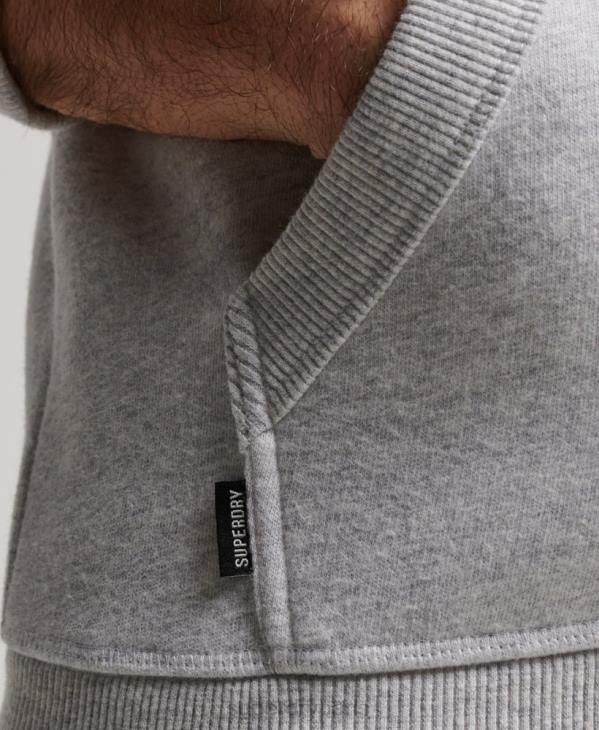 Superdry Hommes sweat à capuche zippé à logo brodé D64Z463 vêtements gris clair