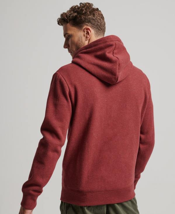 Superdry Hommes sweat à capuche zippé à logo brodé D64Z469 vêtements rouge