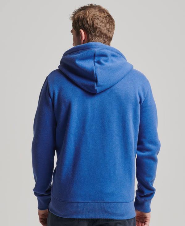 Superdry Hommes sweat à capuche zippé à logo brodé D64Z494 vêtements bleu