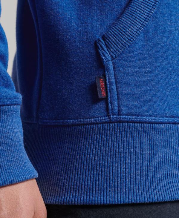 Superdry Hommes sweat à capuche zippé à logo brodé D64Z494 vêtements bleu