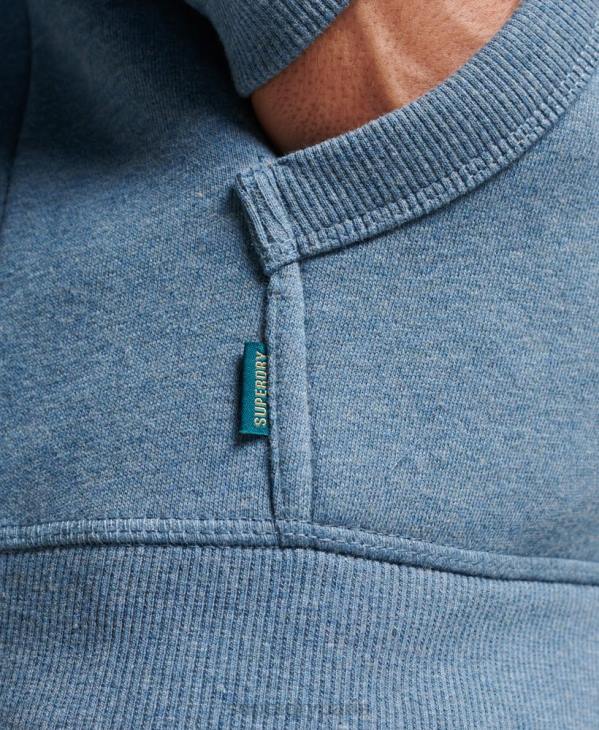 Superdry Hommes sweat à capuche zippé à logo brodé D64Z627 vêtements bleu clair