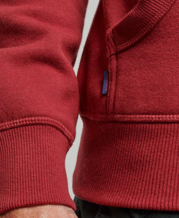 Superdry Hommes sweat à capuche zippé à logo brodé D64Z698 vêtements rouge