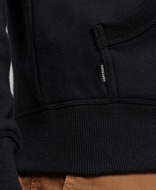 Superdry Hommes sweat à capuche zippé à logo brodé D64Z731 vêtements noir