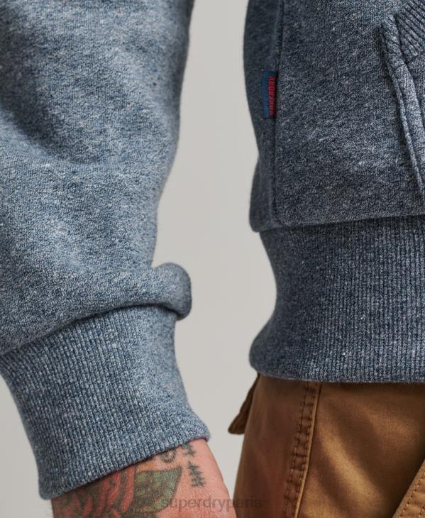 Superdry Hommes sweat à capuche zippé à logo graphique classique D64Z5120 vêtements bleu