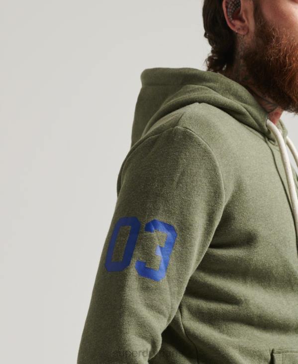 Superdry Hommes sweat à capuche zippé à logo graphique classique D64Z5121 vêtements vert