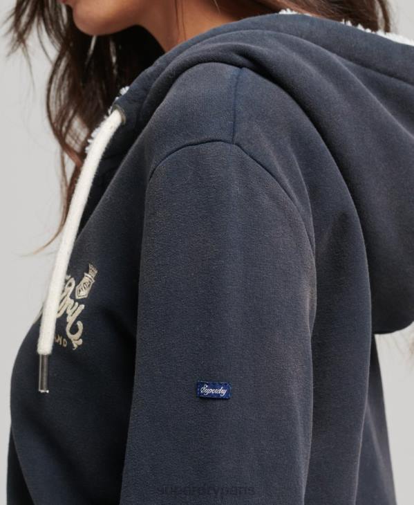 Superdry Hommes sweat à capuche zippé pride and craft D64Z6019 vêtements marine