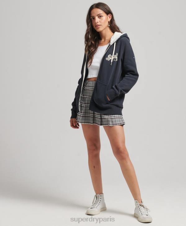 Superdry Hommes sweat à capuche zippé pride and craft D64Z6019 vêtements marine