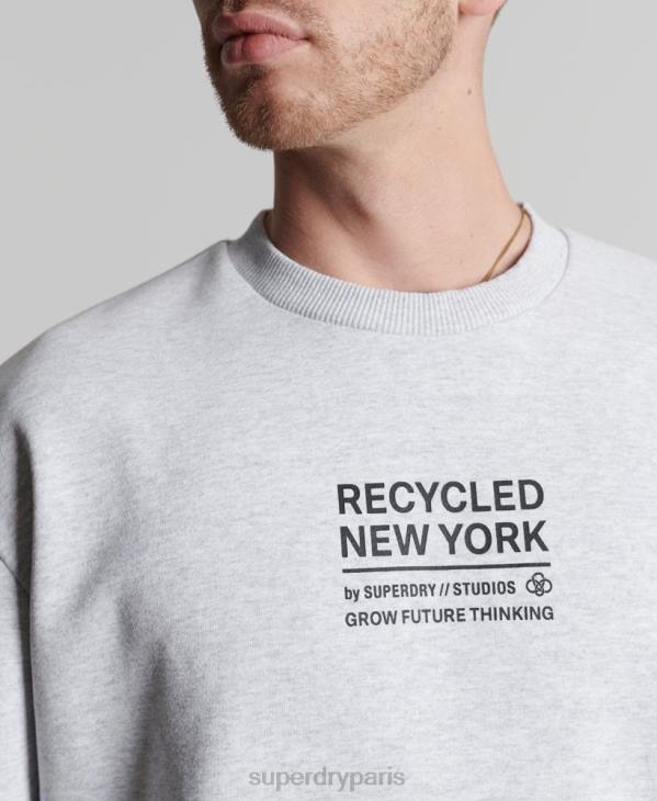 Superdry Hommes sweat city crew recyclé D64Z5055 vêtements gris clair
