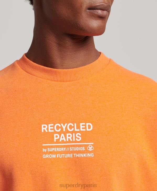 Superdry Hommes sweat city crew recyclé D64Z830 vêtements orange