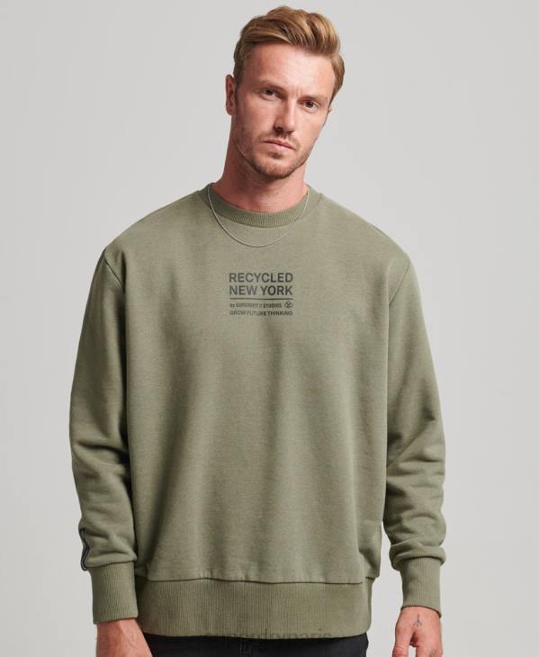 Superdry Hommes sweat city crew recyclé D64Z831 vêtements kaki