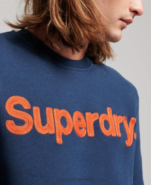 Superdry Hommes sweat classique à logo core D64Z591 vêtements bleu