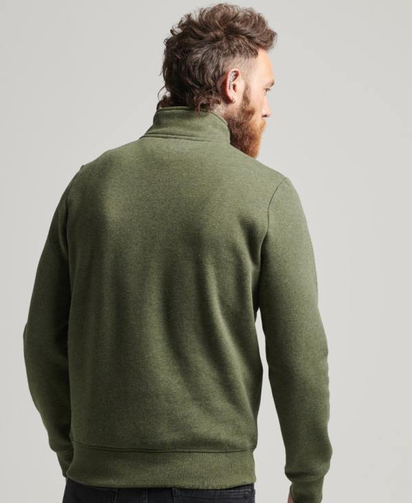 Superdry Hommes sweat demi-zip logo essentiel en coton bio D64Z5092 vêtements kaki