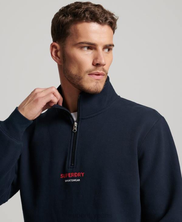 Superdry Hommes sweat demi zip sportswear D64Z621 vêtements marine