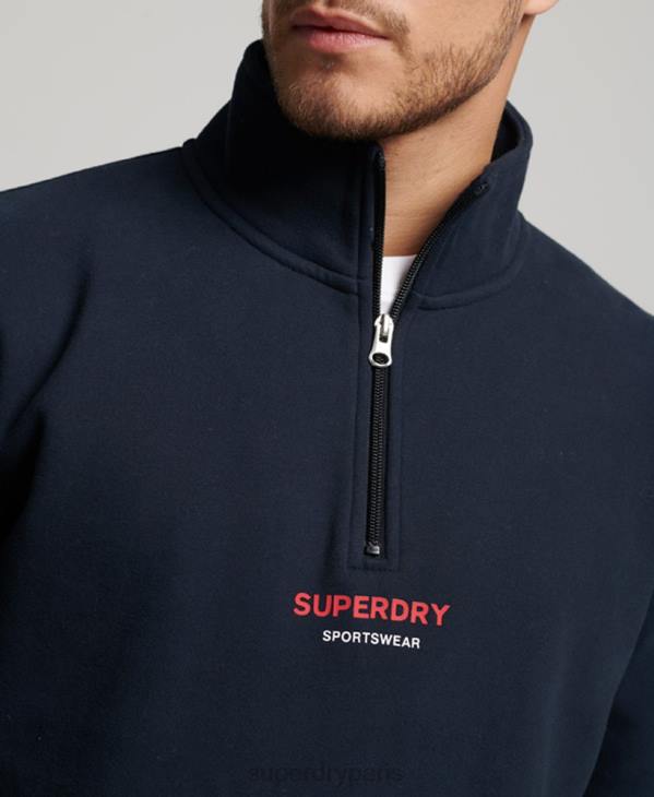 Superdry Hommes sweat demi zip sportswear D64Z621 vêtements marine