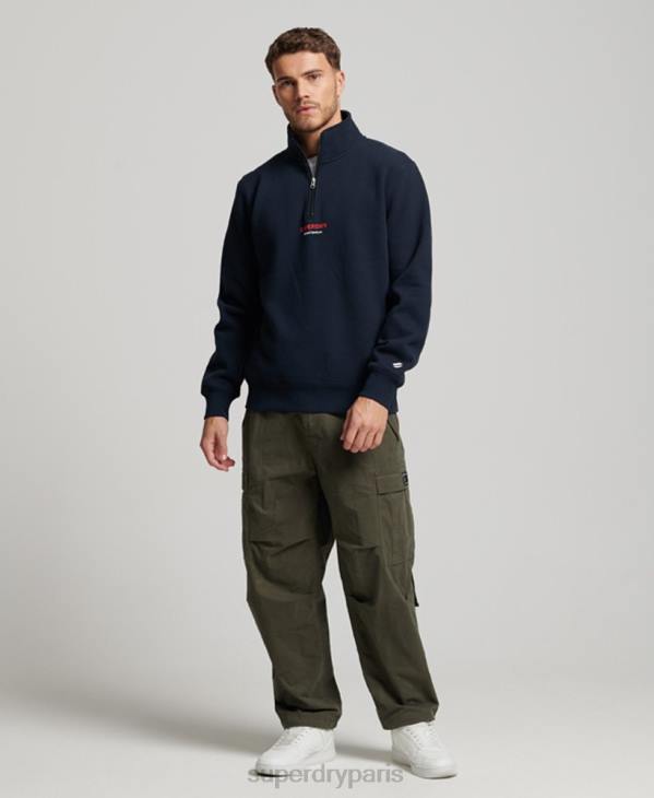 Superdry Hommes sweat demi zip sportswear D64Z621 vêtements marine