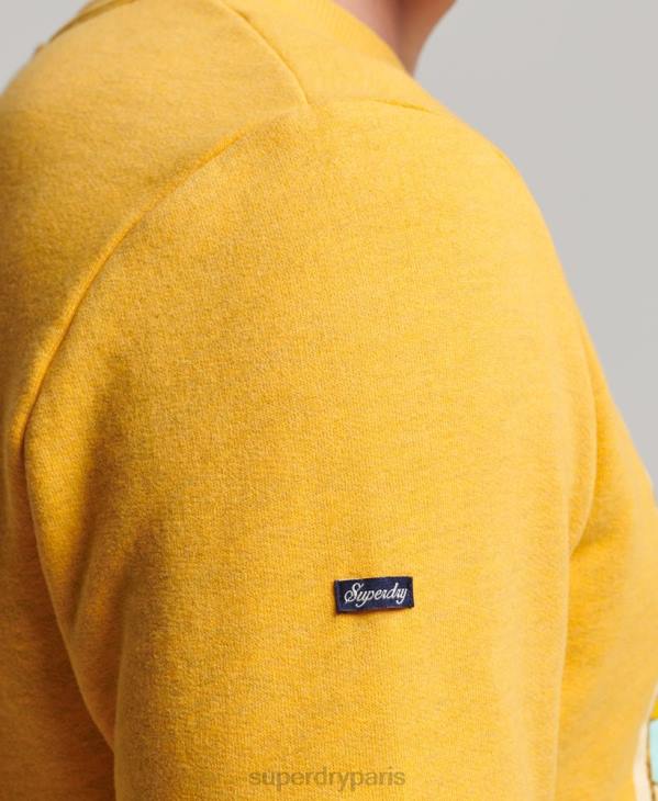 Superdry Hommes sweat graphique carte postale de voyage D64Z5079 vêtements or
