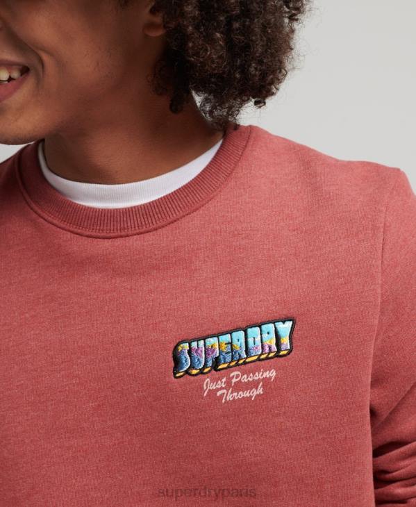 Superdry Hommes sweat graphique carte postale de voyage D64Z758 vêtements rouge