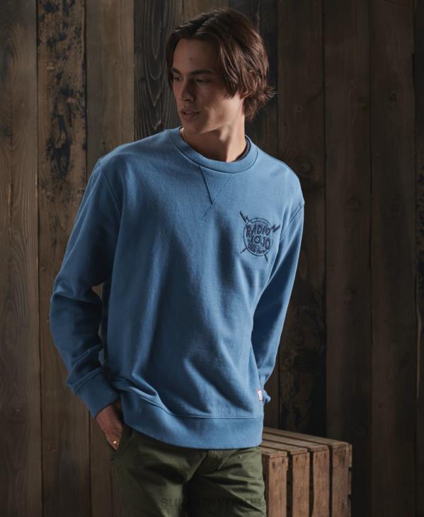 Superdry Hommes sweat graphique sec en édition limitée D64Z5234 vêtements bleu clair