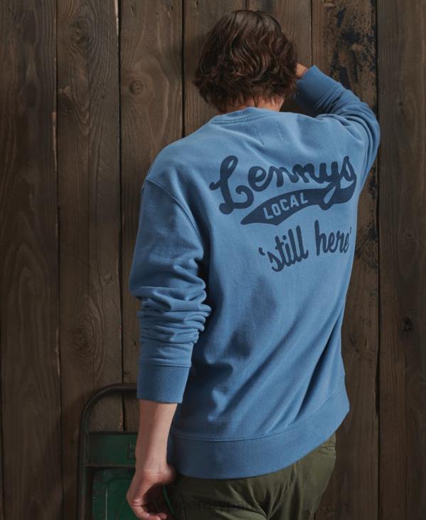 Superdry Hommes sweat graphique sec en édition limitée D64Z5234 vêtements bleu clair