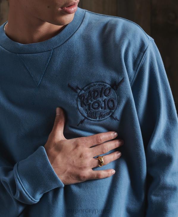 Superdry Hommes sweat graphique sec en édition limitée D64Z5234 vêtements bleu clair