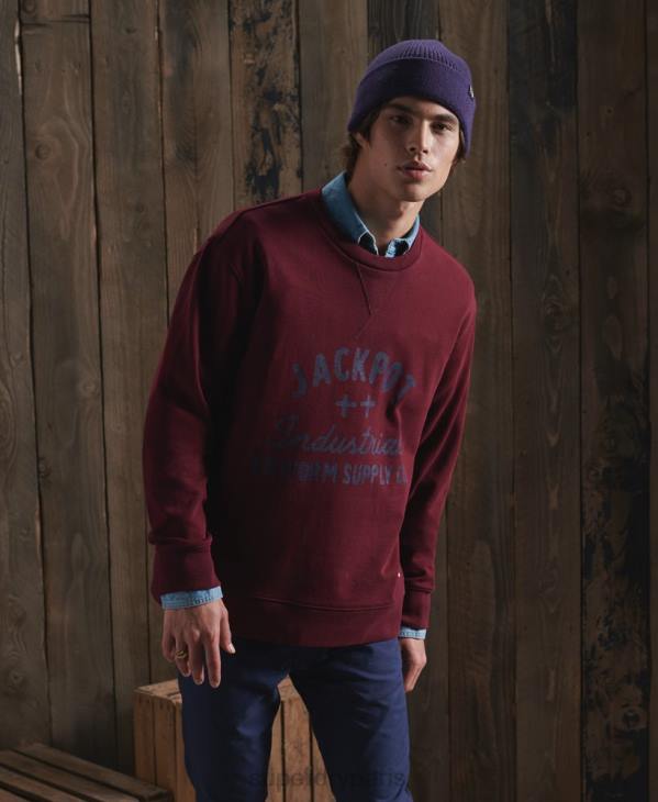 Superdry Hommes sweat graphique sec en édition limitée D64Z5236 vêtements rouge