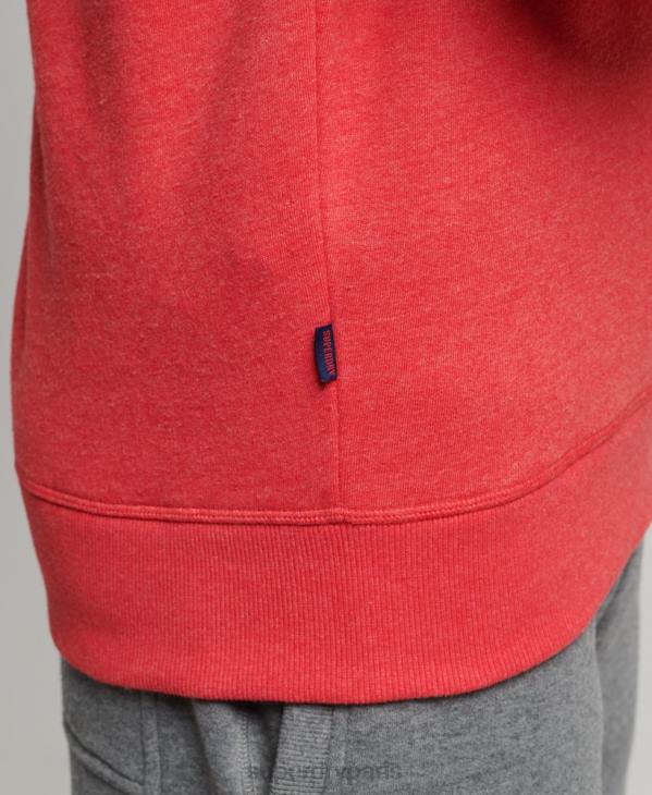 Superdry Hommes sweat henley zippé en coton bio à logo vintage D64Z5071 vêtements rouge
