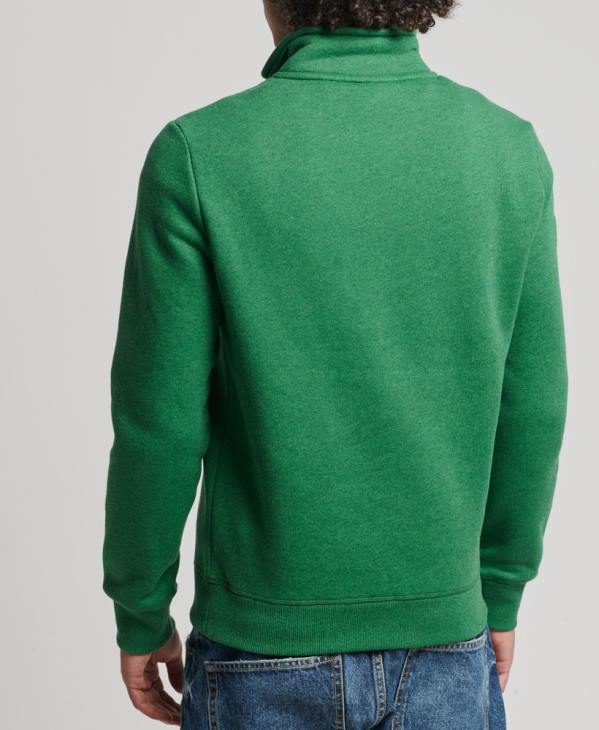 Superdry Hommes sweat henley zippé en coton bio à logo vintage D64Z5133 vêtements vert
