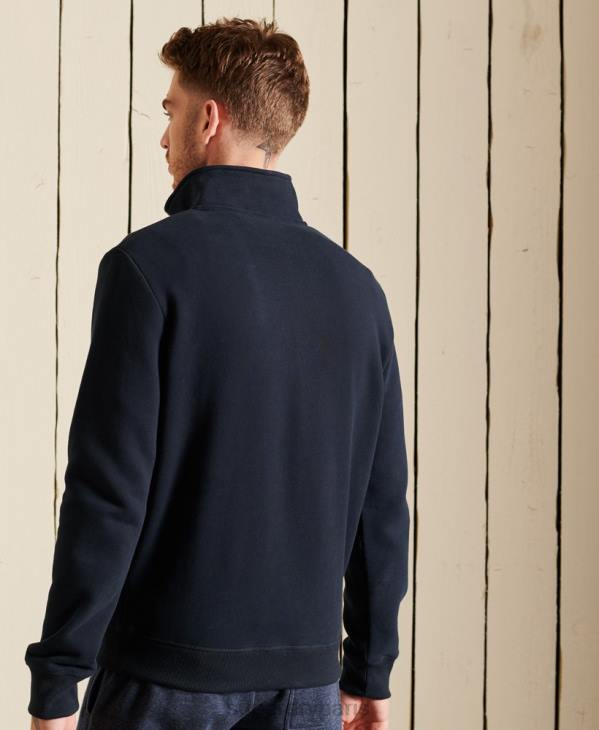 Superdry Hommes sweat henley zippé à logo vintage brodé D64Z5038 vêtements marine